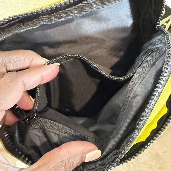 Baggu Fanny Pack Chartreuse OG White Logo Strap Double Zip Crossbody Bag Travel - Picture 13 of 16